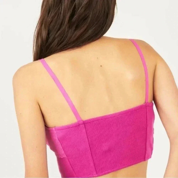 Free People Have My Heart Tank Top Painted Raspberry Sherbet  sz medium - Picture 7 of 9